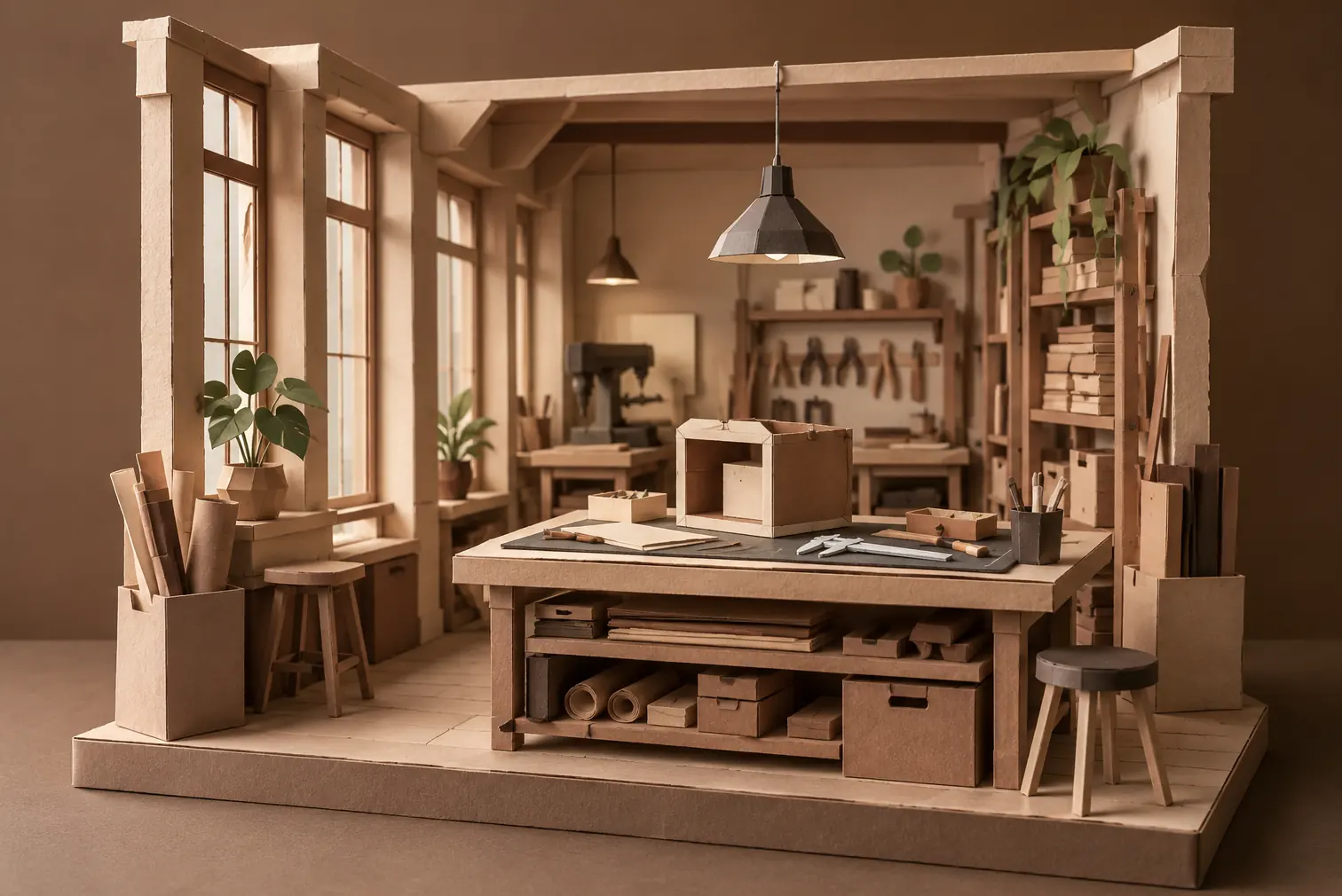 Illustration of manufacturing businesses and their working space
