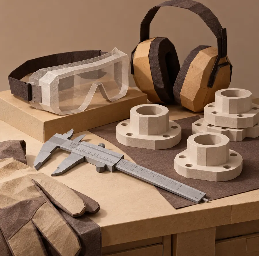 Illustration of manufacturing businesses equipment and workspace